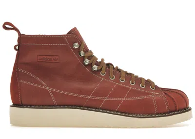 Pre-owned Adidas Originals Men's Adidas Superstar Boot Sneakers In Wild Sepia/off White/brown