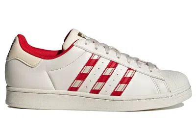 Pre-owned Adidas Originals Men's Adidas Superstar Candy Cane Sneakers In White/red