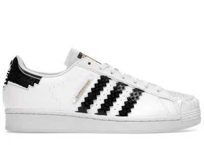 Pre-owned Adidas Originals Men's Adidas Superstar Lego White Black Sneakers In Cloud White/core Black In Multi