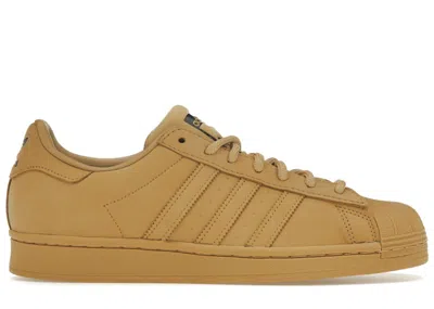 Pre-owned Adidas Originals Men's Adidas Superstar Sneakers In Golden Beige/core Black