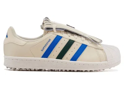 Pre-owned Adidas Originals Men's Adidas Superstar Spikeless Rolling Links Sneakers In Chalk White/collegiate Green/blue Bird