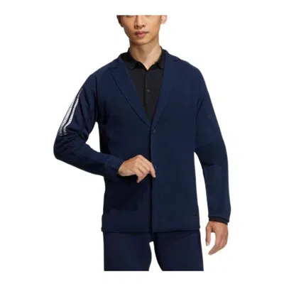 Adidas Originals Men's Adidas Taylored Jkt Stripe Lapel Zipper Cardigan Long Sleeves Jacket Dark Blue