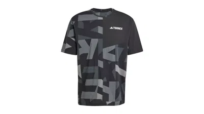 Pre-owned Adidas Originals Men's Adidas Terrex Climacool Printed T-shirt In Black/carbon