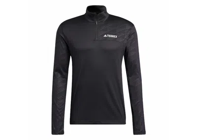 Pre-owned Adidas Originals Men's Adidas Terrex Halfzip Long Sleeve Tee Shirt In Black