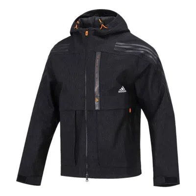 Adidas Originals Men's Adidas Th Dnm Wvjk Logo Printing Sports Hooded Jacket Black