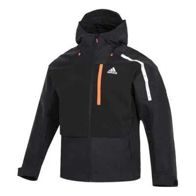 Adidas Originals Men's Adidas Th Protek Wvjkt Athleisure Casual Sports Solid Color Hooded Woven Jacket Black
