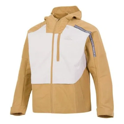 Adidas Originals Men's Adidas Th Protek Wvjkt Colorblock Athleisure Casual Sports Hooded Jacket Brown Yellow