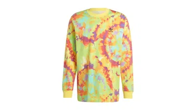 Pre-owned Adidas Originals Men's Adidas Tiedyed Long Sleeve T-shirt In Impact Yellow