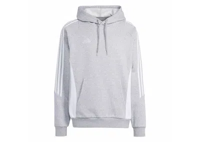 Pre-owned Adidas Originals Men's Adidas Tiro 24 Sweat Hoodie In Medium Grey Heather/white In Multi