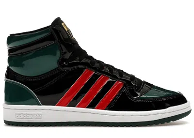 Pre-owned Adidas Originals Men's Adidas Top Ten Patent Sneakers In Black/green/red