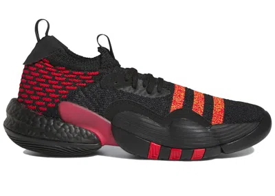 Pre-owned Adidas Originals Men's Adidas Trae Young 2.0 Atlanta Hawks Sneakers In Core Black/better Scarelet Red/bold Gold