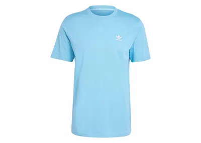 Pre-owned Adidas Originals Men's Adidas Trefoil Essentials Tee Shirt In Light Blue