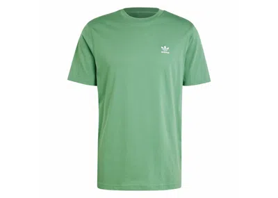 Pre-owned Adidas Originals Men's Adidas Trefoil Essentials Tee Shirt In Preloved Green