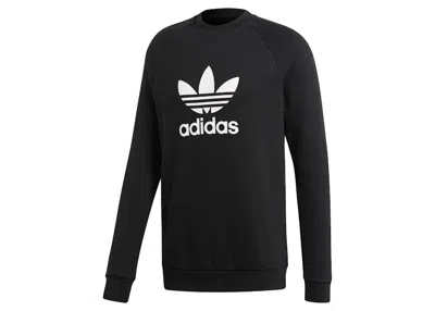 Pre-owned Adidas Originals Men's Adidas Trifoil Warmup Crew Sweatshirt In Black/white