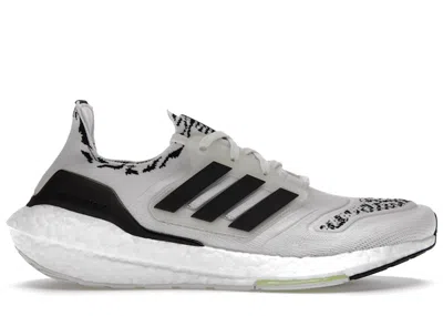 Pre-owned Adidas Originals Men's Adidas Ultra Boost 22 Zebra Sneakers In Non Dyed/core Black/almost Lime