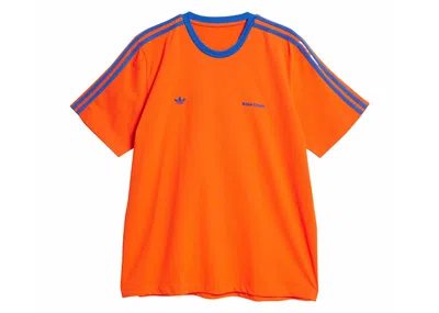 Pre-owned Adidas Originals Men's Adidas Wales Bonner Short Sleeve Tee Shirt In Bold Orange/royal Blue In Multi