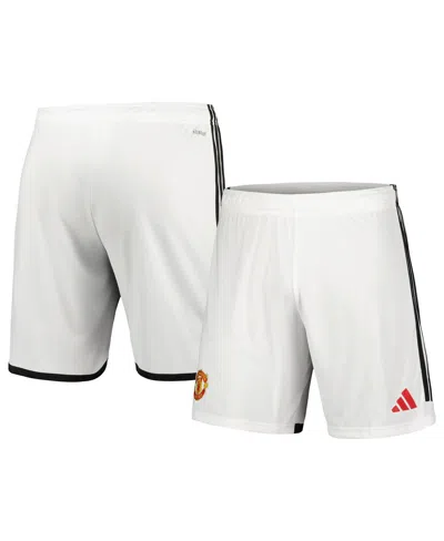 Adidas Originals Men's Adidas White Manchester United 2023/24 Home Replica Shorts