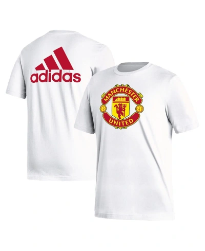 Adidas Originals Men's Adidas White Manchester United Crest T-shirt