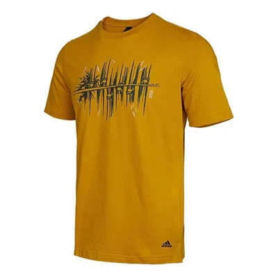Adidas Originals Men's Adidas Wj Story Tee Martial Arts Series Printing Sports Round Neck Short Sleeve Earthy Yellow 