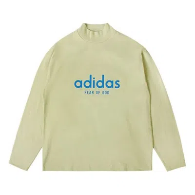Adidas Originals Men's Adidas X Fear Of God Crossover Alphabet Logo Round Neck Long Sleeves Autumn Green T-shirt In Gray