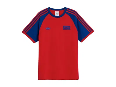 Pre-owned Adidas Originals Men's Adidas X Oasis Tour 3stripes T-shirt In Better Scarelet Red
