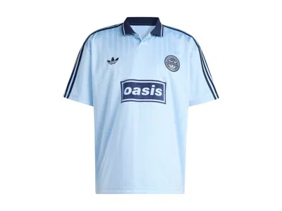 Pre-owned Adidas Originals Men's Adidas X Oasis Tour Jacquard Jersey In Clear Sky Blue