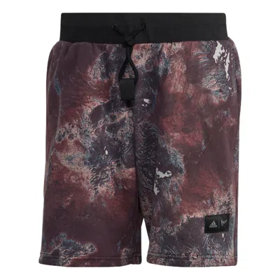 Adidas Originals Men's Adidas X Parley Crossover Loose Paint Splash Effect Printing Sports Shorts Khaki Brown In Multi