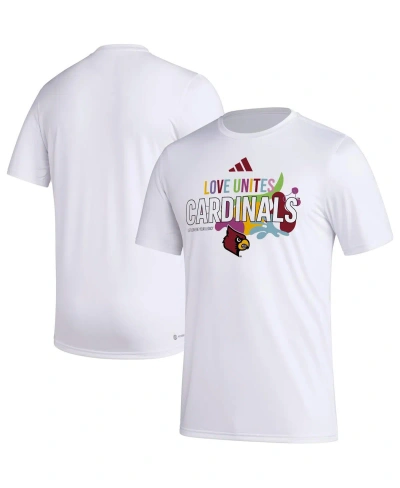 Adidas Originals Men's Adidas X Rich Mnisi Pride Collection White Louisville Cardinals Pregame Aeroready T-shirt