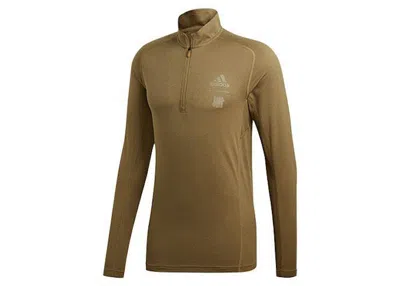 Pre-owned Adidas Originals Men's Adidas X Undefeated Running Halfzip Sweatshirt/tactile In Khaki/tactile Khaki