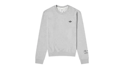 Pre-owned Adidas Originals Men's Adidas X Wales Bonner Long Sleeve G Crew T-shirt In Medium Grey Heather In Gray