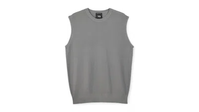 Pre-owned Adidas Originals Men's Adidas Y3 Graphic Knit Vest In Charcoal Solid Grey In Gray