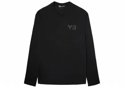 Pre-owned Adidas Originals Men's Adidas Y3 Logo Long Sleeve Tee Shirt In Black