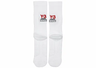 Pre-owned Adidas Originals Men's Adidas Y3 Logo Socks In White