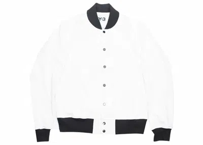 Pre-owned Adidas Originals Men's Adidas Y3 Pu Bomber Jacket In White/black