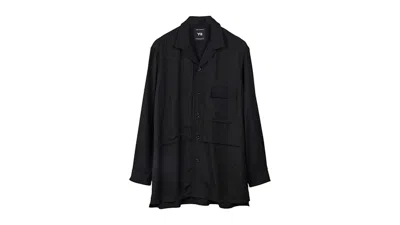 Pre-owned Adidas Originals Men's Adidas Y3 Rayon Twill Shirt In Black