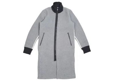 Pre-owned Adidas Originals Men's Adidas Y3 Spacer Wool Coat In Gray/off White