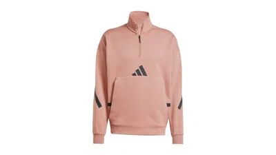 Pre-owned Adidas Originals Men's Adidas Z.n.e. Quarterzip Sweatshirt In Warm Clay