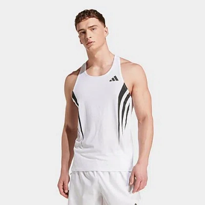 Adidas Originals Men's Adizero Archive Running Singlet In White