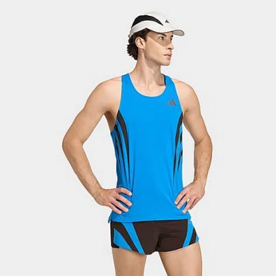 Adidas Originals Men's Adizero Archive Running Singlet In Blue