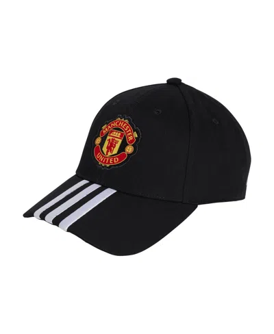 Adidas Originals Men's And Women's Black Manchester United 3-stripe Dad Adjustable Hat