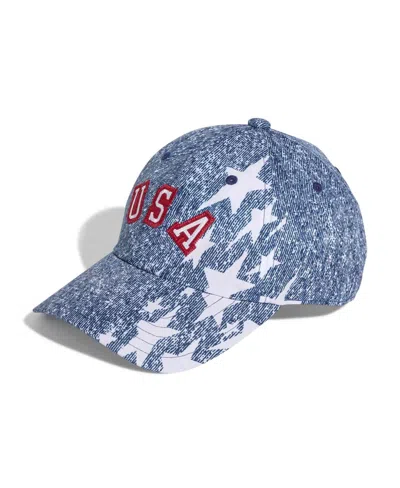 Adidas Originals Men's And Women's Blue Usa Soccer 1994 Denim Graphic Adjustable Hat