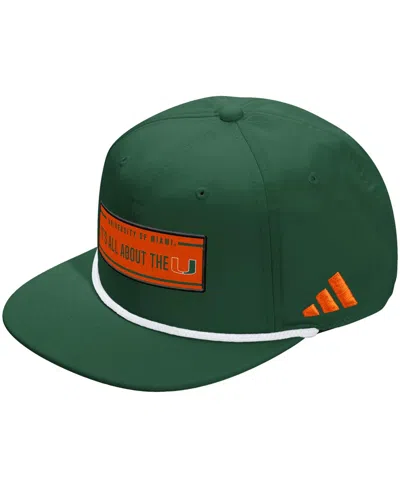 Adidas Originals Men's And Women's Green Miami Hurricanes Locker Room Rope Adjustable Hat