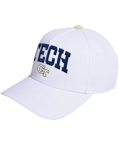 Adidas Originals Men's And Women's White Georgia Tech Yellow Jackets Locker Room A-frame Adjustable Hat