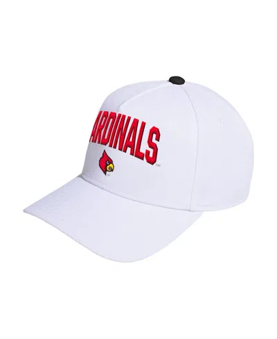 Adidas Originals Men's And Women's White Louisville Cardinals Locker Room A-frame Adjustable Hat