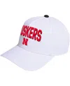 Adidas Originals Men's And Women's White Nebraska Huskers Locker Room A-frame Adjustable Hat In White