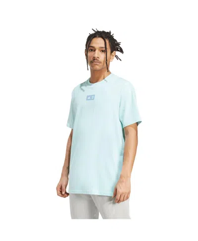 Adidas Originals Men's Aqua Juventus Jersey Hook T-shirt In Blue