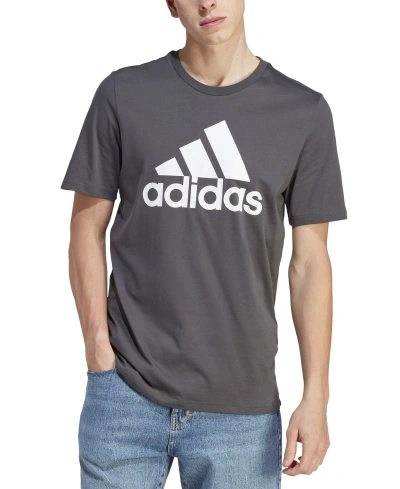 Adidas Originals Men's Badge Of Sport Logo T-shirt In Dark Heather Grey