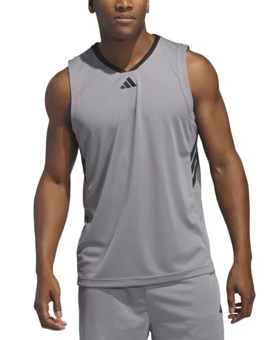 Adidas Originals Men's Bball Logo Graphic Tank Top In Gray