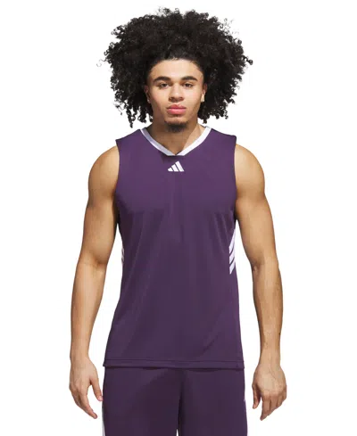 Adidas Originals Men's Bball Logo Graphic Tank Top In Purple