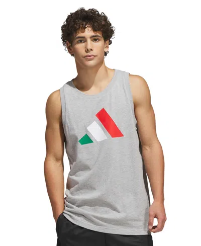 Adidas Originals Men's Big Logo Regular-fit Tank Top In Gray